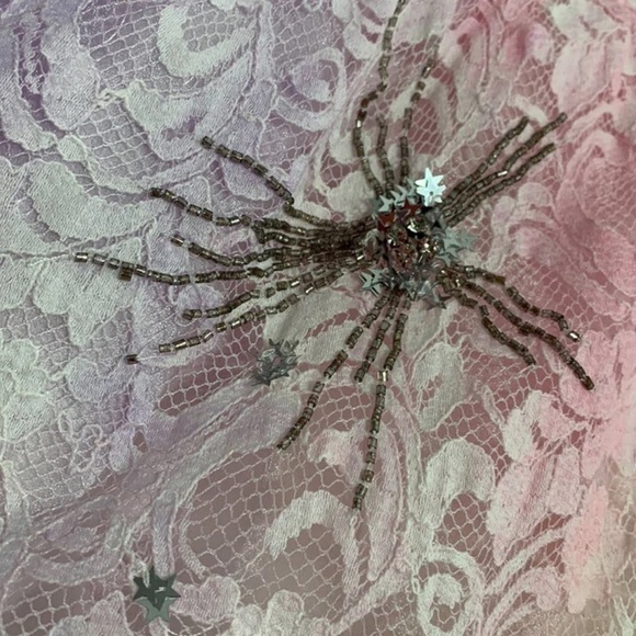 Loveshackfancy x free people Kezia lace tie dye starburst sequin mini skirt nwt - Picture 6 of 12